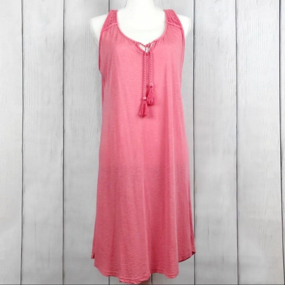 H&M Crochet Back Sun Dress L Pink